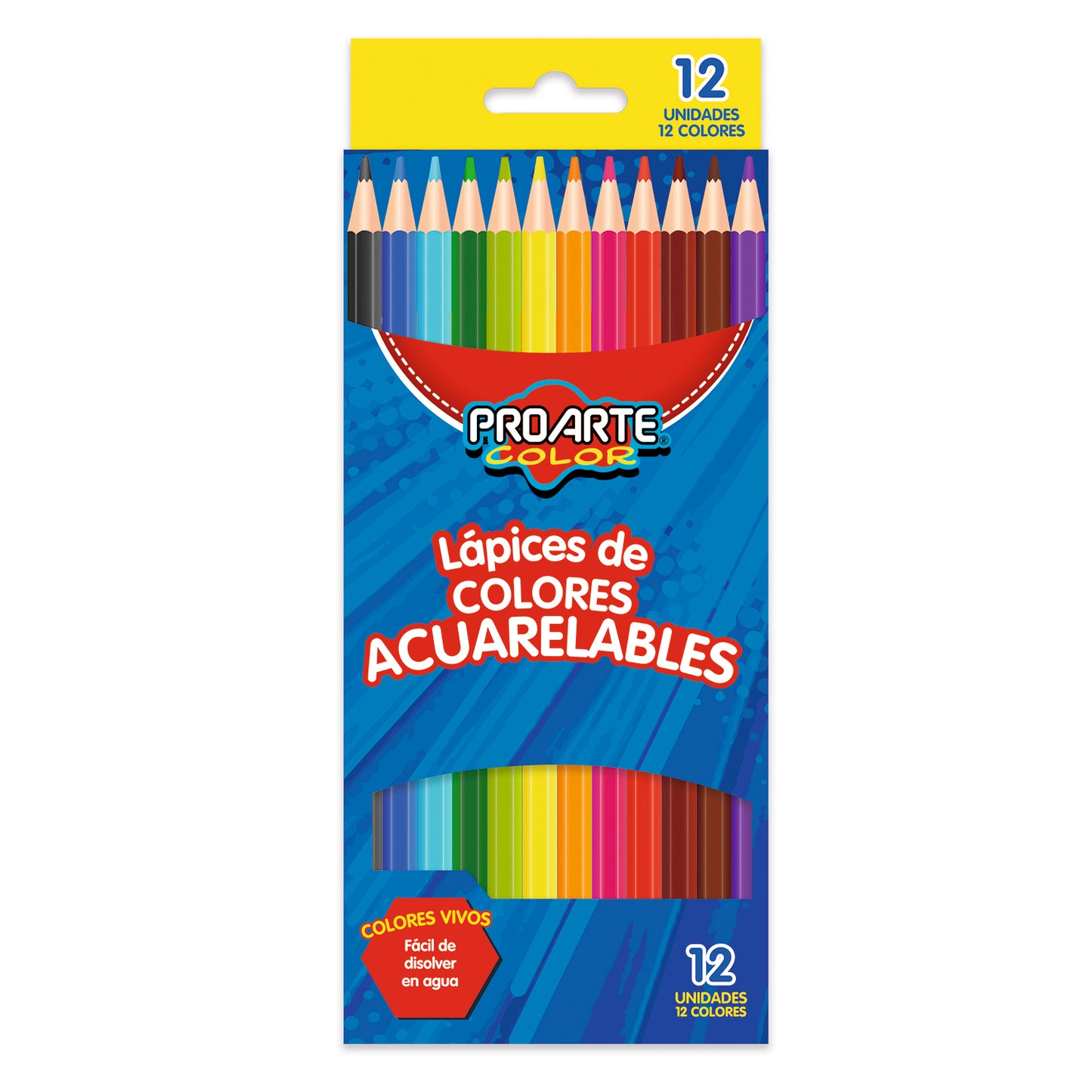 LAPICES DE COLOR PROARTE 12 LARGOS ACUARELABLE