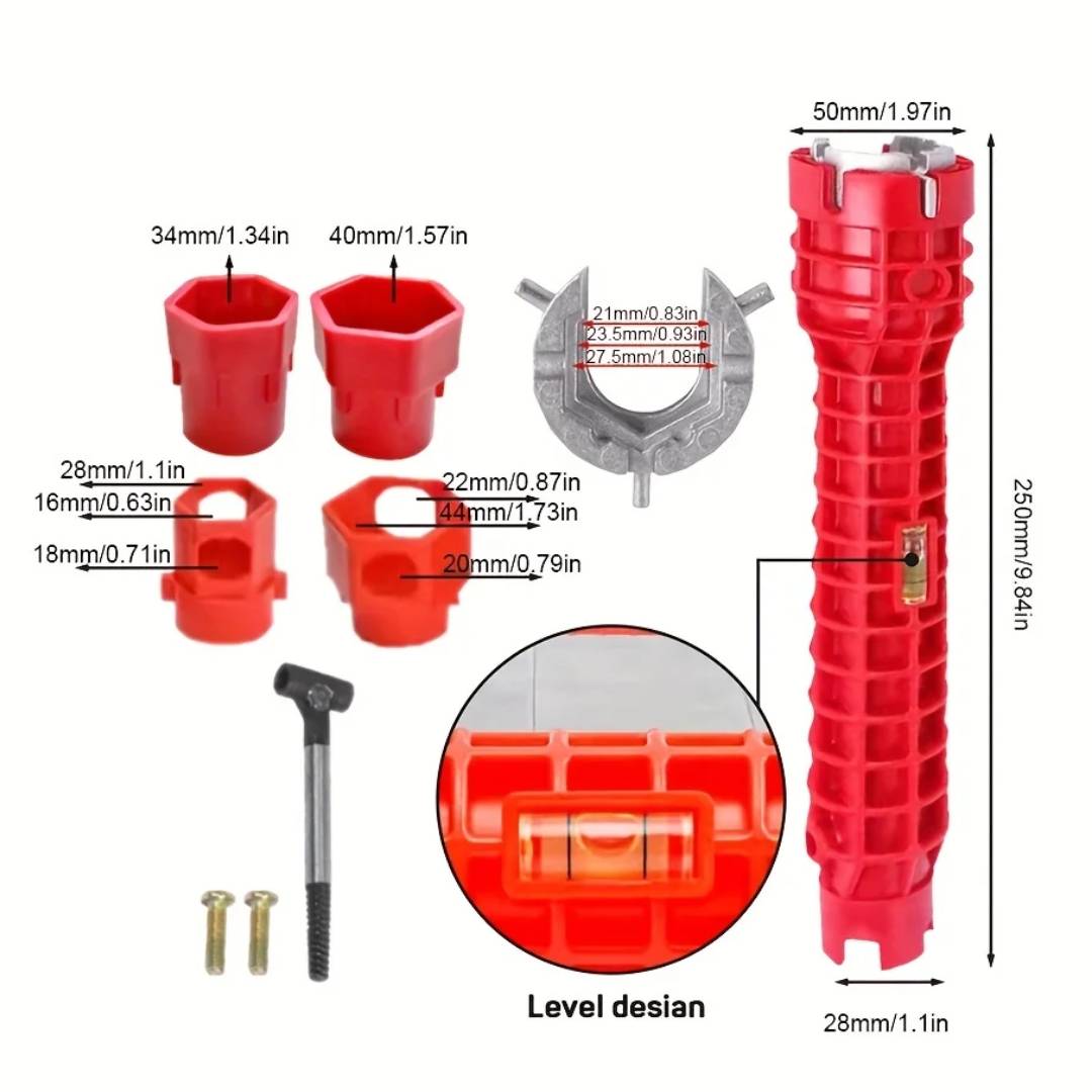 Llave De Tubo Multiuso 14 En 1 para Gasfitería Plomería
