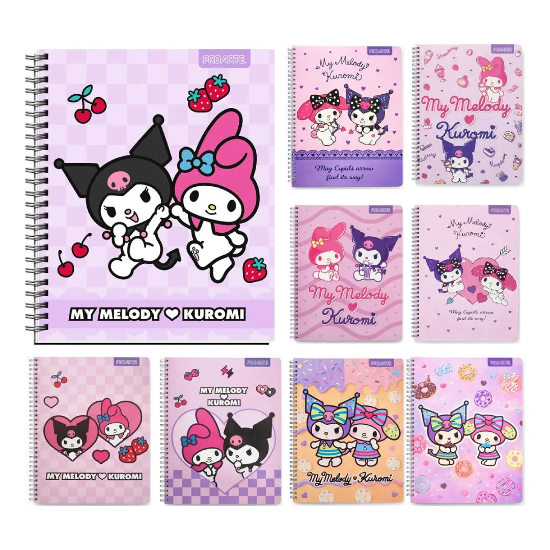 Pack 10 cuadernos Universitario Kuromi & My Melody