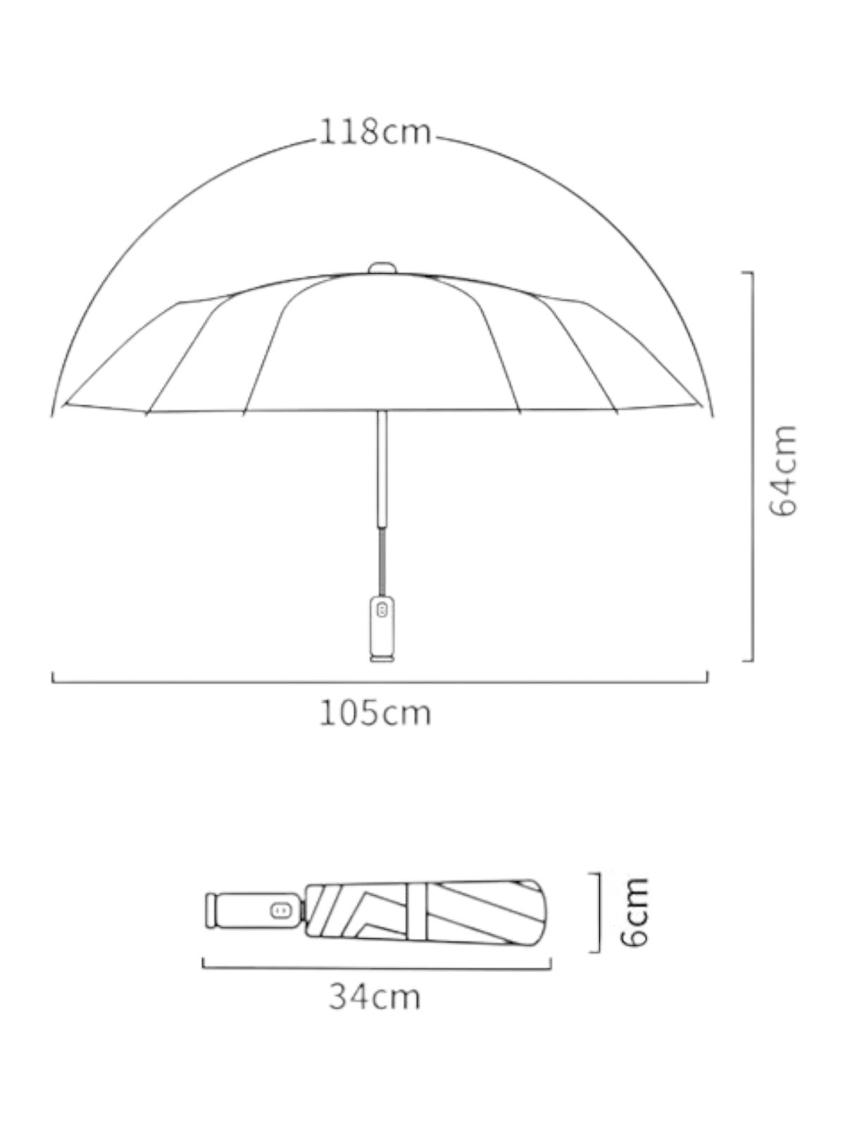 Paraguas Plegable Automático Uv Con Linterna