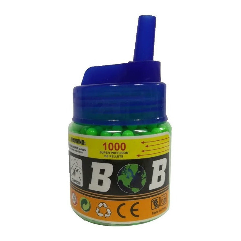 Pack 2 Botella De 1000 Balines Plastico Para Pistolas