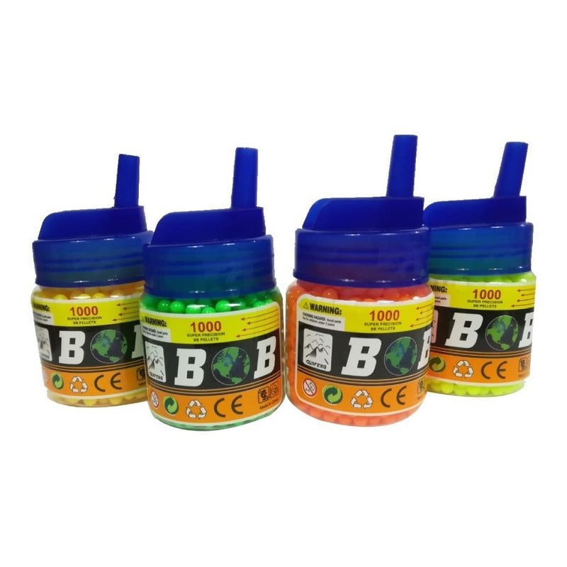 Pack 3 Botella De 1000 Balines Plastico Para Pistolas