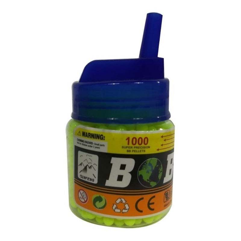 Pack 5 Botella De 1000 Balines Plastico Para Pistolas