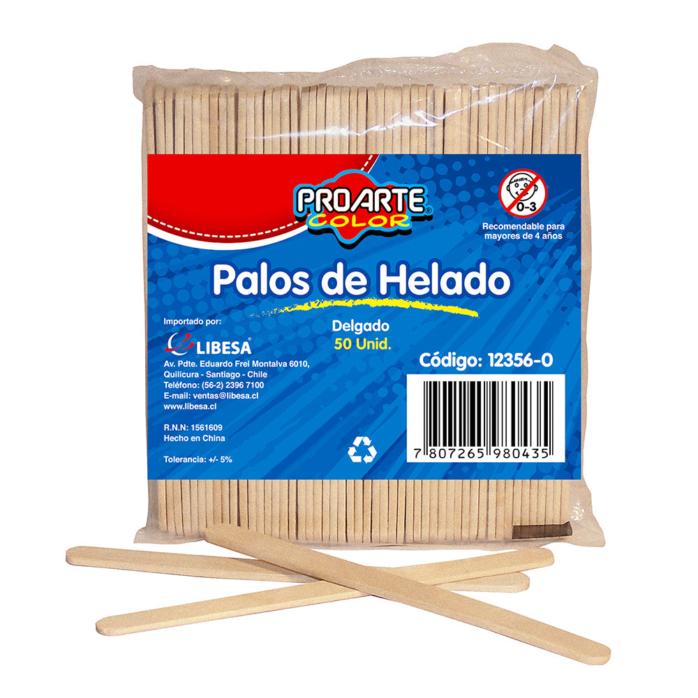 PALOSdeHELADOS PROARTE MADERA DELGADO B/50un