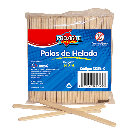 PALOSdeHELADOS PROARTE MADERA DELGADO B/50un