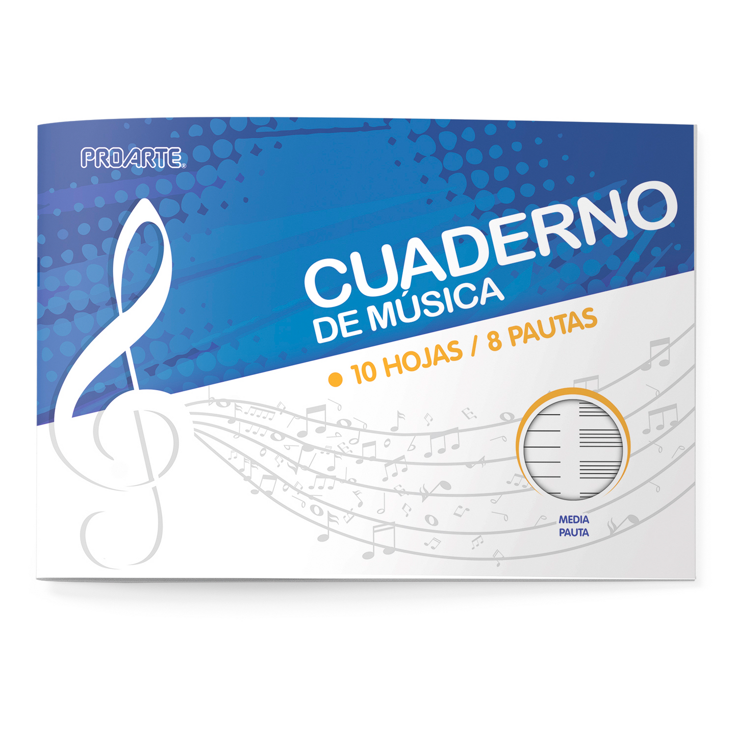 CUADERNO MUSICA PROARTE 1/2 PAUTA 10 HJS.26x17,7cm