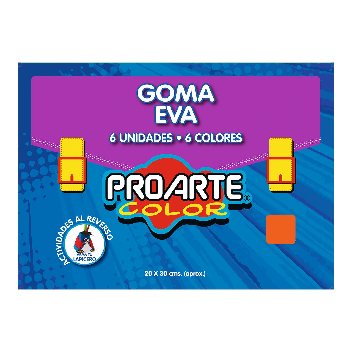 EST.GOMA EVA 6 PLIEGOS 6 COLORES 6 HOJAS 20x30 cm