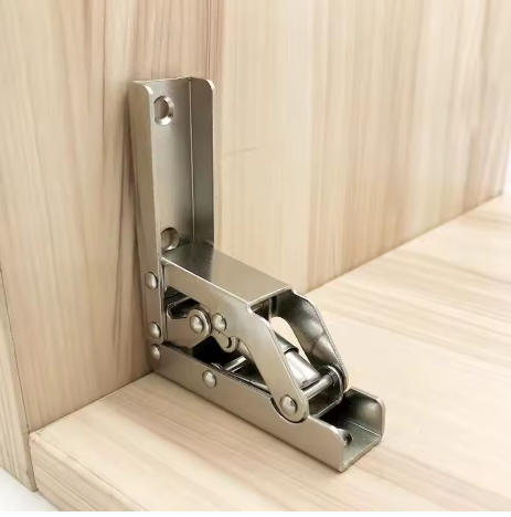 Bisagra plegable de 90 grados sin agujeros, soportes de patas de mesa, resorte plano de 180 grados, Conector de Hardware para muebles