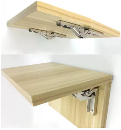 Bisagra plegable de 90 grados sin agujeros, soportes de patas de mesa, resorte plano de 180 grados, Conector de Hardware para muebles