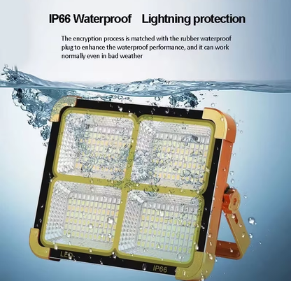 Lampara Solar recargable para exteriores, reflector LED portátil, proyector recargable, lámpara de construcción