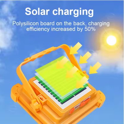 Lampara Solar recargable para exteriores, reflector LED portátil, proyector recargable, lámpara de construcción