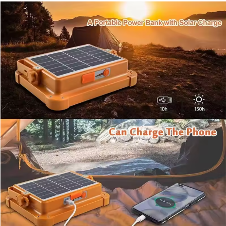 Lampara Solar recargable para exteriores, reflector LED portátil, proyector recargable, lámpara de construcción
