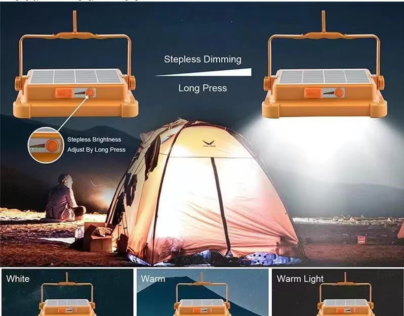 Lampara Solar recargable para exteriores, reflector LED portátil, proyector recargable, lámpara de construcción