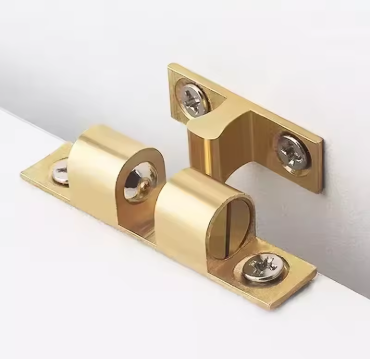 Pestillo de bola para puerta de muebles, pestillos de resorte de doble rodillo de latón, pestillo de tensión ajustable para puerta de armario,