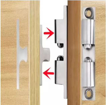 Pestillo de bola para puerta de muebles, pestillos de resorte de doble rodillo de latón, pestillo de tensión ajustable para puerta de armario,