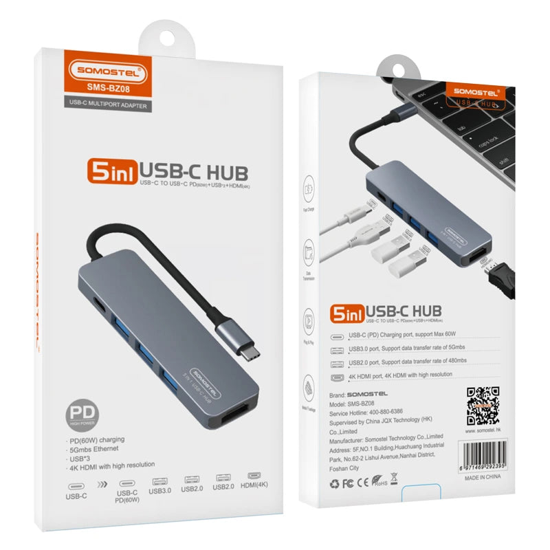 Hub Adaptador 5 en 1 SMS-BZ08