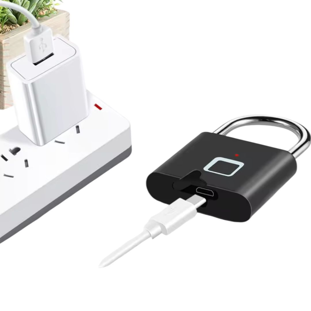 Candado Con Huella Digital Recargable Resistente Al Agua