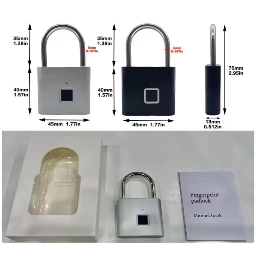 Candado Con Huella Digital Recargable Resistente Al Agua