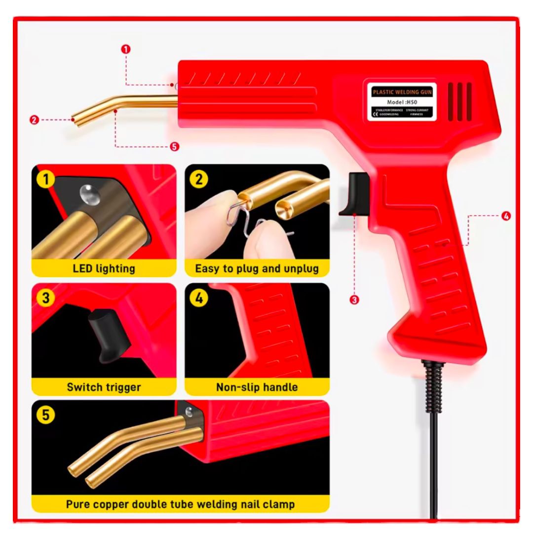 Pistola de Soldadura Grapadora De Plástico Caliente 50w