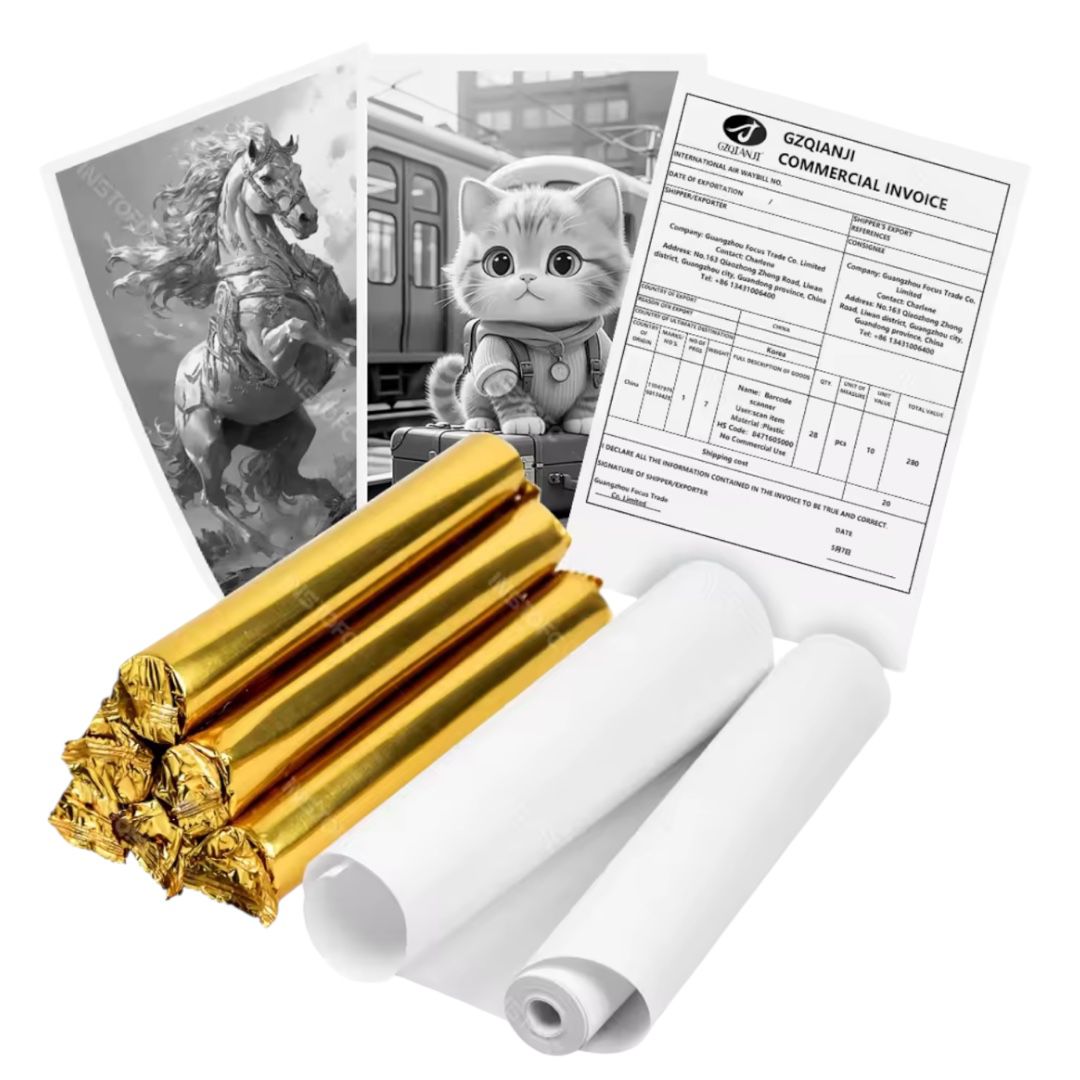 Pck 4 Rollos Térmicos A4 Papel Blanco Para Impresora Térmica