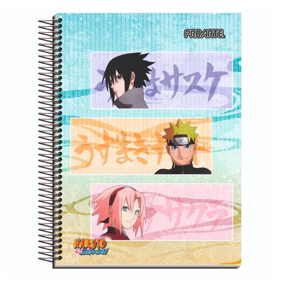 Pack 6 cuadernos Naruto Proarte 3 materias 150H 7mm