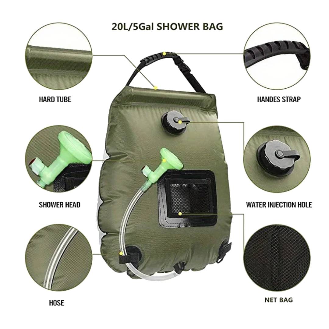 Ducha Portátil Solar Para Camping 20 Litros