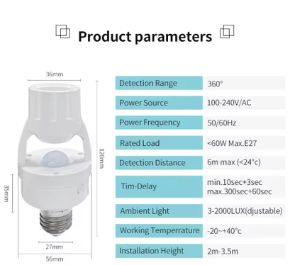 Portalámparas sensor activado por voz