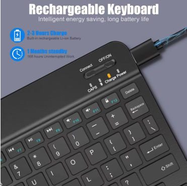 Teclado inalámbrico Bluetooth Mini teclado para ordenador portátil tableta teléfono Ipad Xiaomi teclado para juegos recargable Android iOS Windows