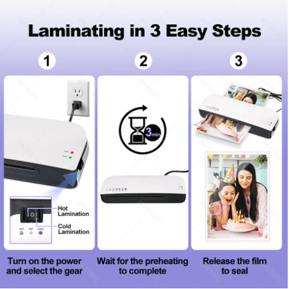 Máquina laminadora de escritorio SL289, tamaño A4, sistema de laminación en frío y caliente, 2 rodillos, 9 pulgadas de ancho máximo para A4/A5/A6/4R/3R/2R
