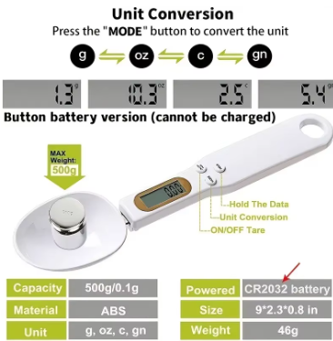 Mini báscula de cuchara báscula Digital de cocina báscula electrónica LCD para alimentos