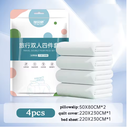 Sábana desechable gruesa de 3/4 piezas, juego de cama portátil no tejido a prueba de suciedad, sábanas aislantes para Hotel de viaje