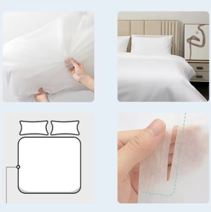Sábana desechable gruesa de 3/4 piezas, juego de cama portátil no tejido a prueba de suciedad, sábanas aislantes para Hotel de viaje