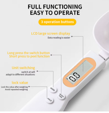 Mini báscula de cuchara báscula Digital de cocina báscula electrónica LCD para alimentos