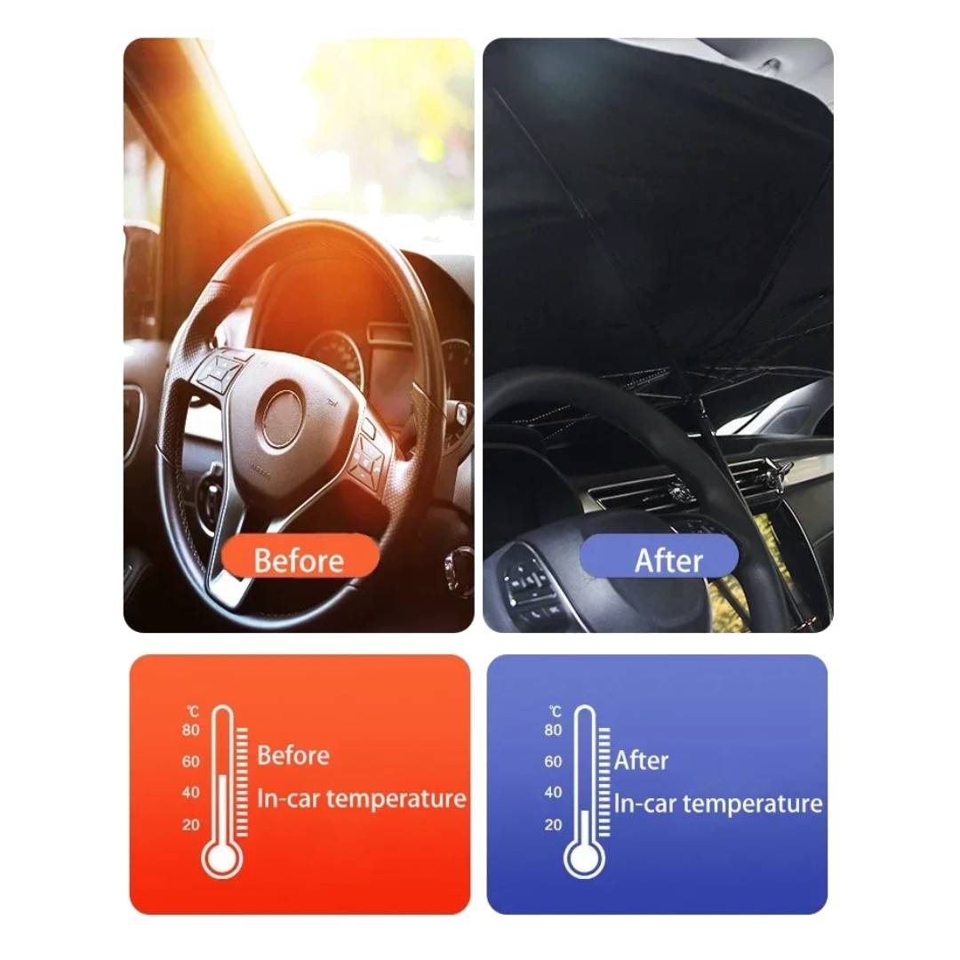 Para sol de auto tipo sombrilla parabrisas