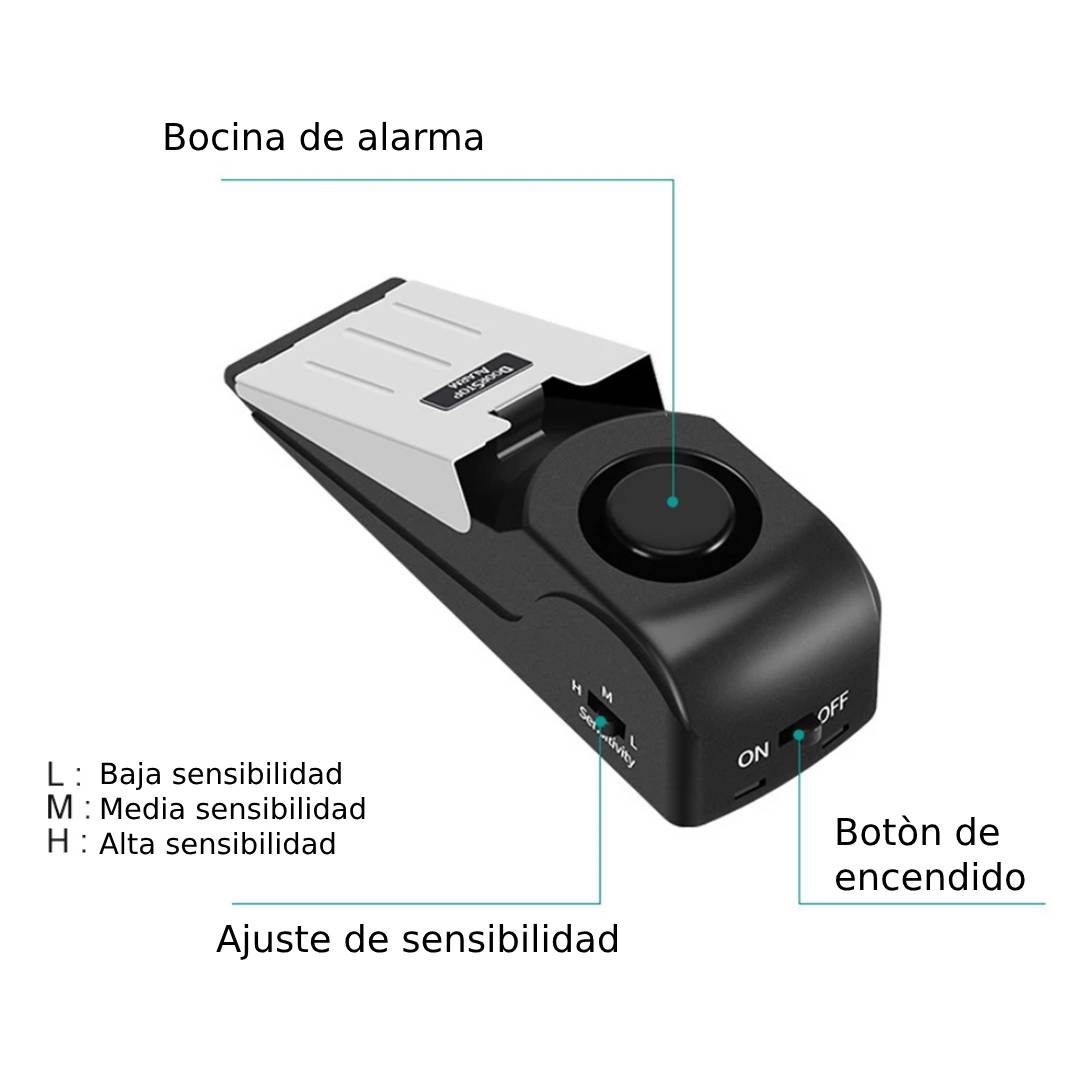 Tope De Puerta Tipo Cuña Anti Robo Con Alarma