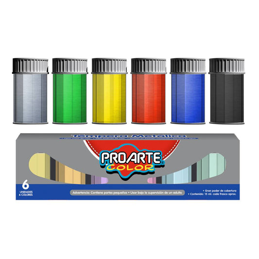 Pack 6colores Temperas Metàlica Proarte