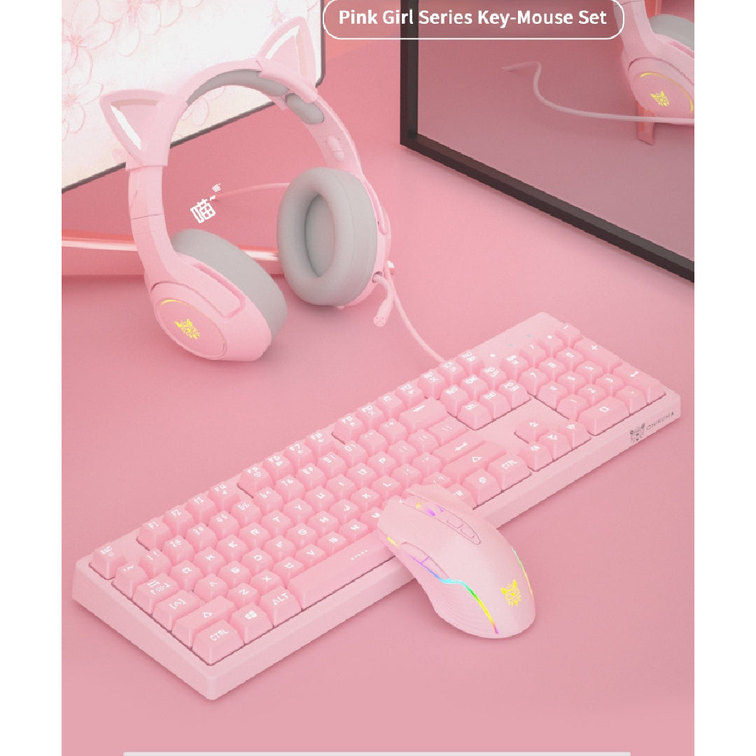 SET AUDIFONO BT. PINK C/TECLADO Y MOUSE